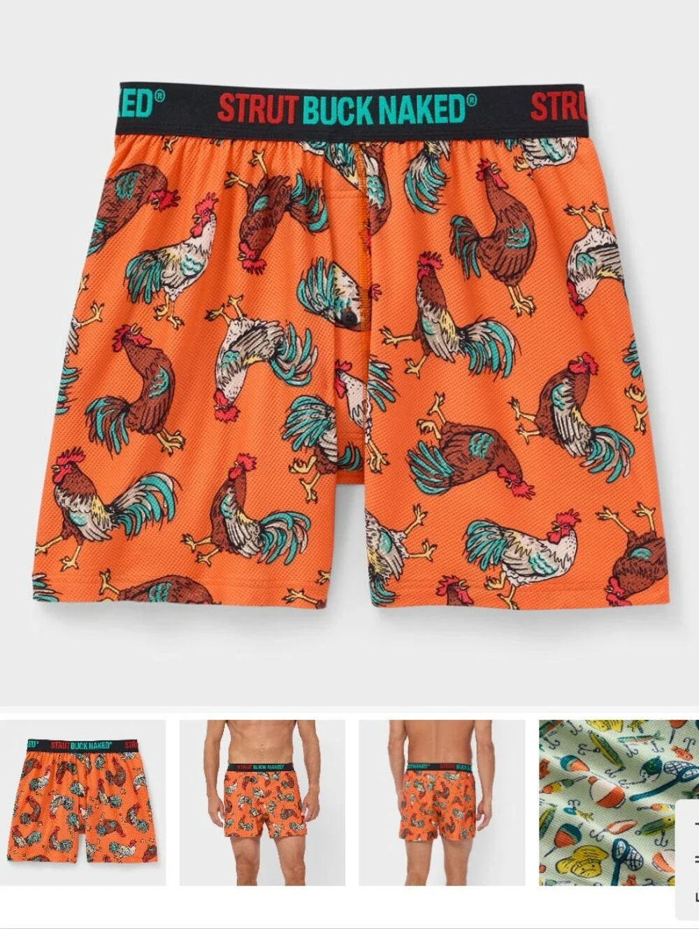 Duluth Trading Co Buck Naked Pattern Boxers- 3XL
